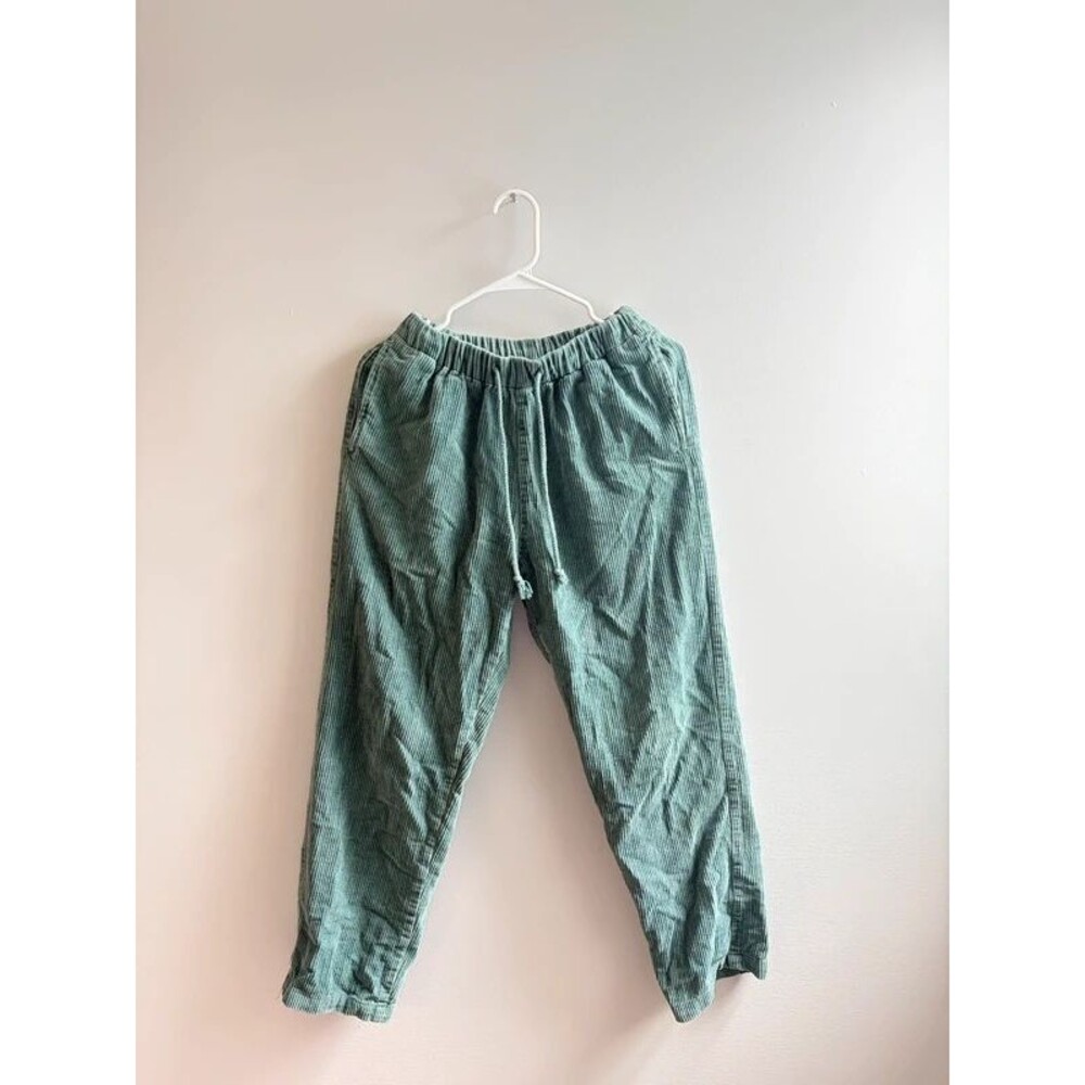 Mexicali Blues Sage Green Corduroy Drawstring Pants Elastic Waist Boho M